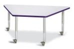 Jonticraft Berries® Trapezoid Activity Tables - 30" X 60", Mobile - Gray/Purple/Gray