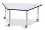 Jonticraft Berries® Trapezoid Activity Tables - 30" X 60", Mobile - Gray/Navy/Gray