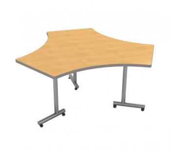 Motion Collaboration Table, 60d x68.5w x29h w/24in ends, Glides, T-Legs
