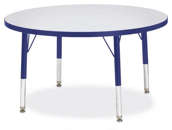 Jonticraft Berries® Round Activity Table - 36" Diameter, E-height - Gray/Blue/Blue