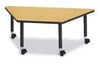 Jonticraft Berries® Trapezoid Activity Tables - 30" X 60", Mobile - Gray/Orange/Gray