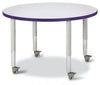 Jonticraft Berries® Round Activity Table - 36" Diameter, T-height - Gray/Teal/Teal