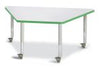 Jonticraft Berries® Trapezoid Activity Tables - 24" X 48", Mobile - Gray/Green/Gray