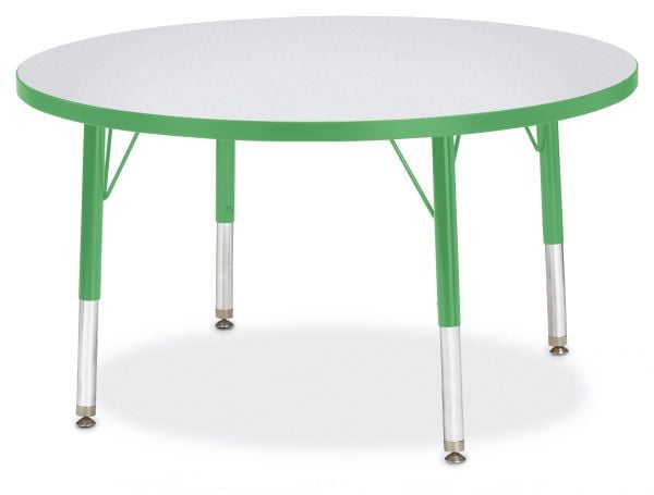 Jonticraft Berries® Round Activity Table - 36" Diameter, E-height - Gray/Green/Green