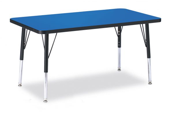 Jonticraft Berries® Rectangle Activity Table - 24" X 36", E-height - Blue/Black/Black