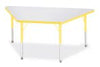 Jonticraft Berries® Trapezoid Activity Tables - 30" X 60", Mobile - Gray/Yellow/Gray