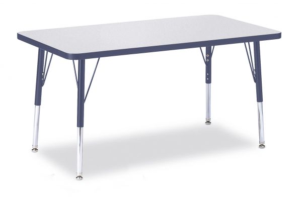 Jonticraft Berries® Rectangle Activity Table - 30" X 48", T-height - Blue/Black/Black