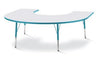 Jonticraft Berries® Horseshoe Activity Table - 66" X 60", A-height - Gray/Teal/Teal