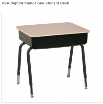 USA Capitol 400V Standalone Student Desk 18x24 Top