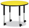 Jonticraft Berries® Round Activity Table - 36" Diameter, T-height - Gray/Black/Black
