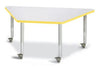 Jonticraft Berries® Trapezoid Activity Tables - 24" X 48", Mobile - Gray/Yellow/Gray