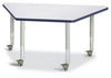 Jonticraft Berries® Trapezoid Activity Tables - 24" X 48", Mobile - Gray/Purple/Gray