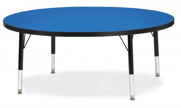 Jonticraft Berries® Round Activity Table - 48" Diameter, T-height - Blue/Black/Black