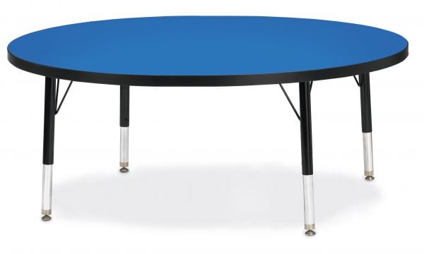 Jonticraft Berries® Round Activity Table - 48" Diameter, A-height - Blue/Black/Black