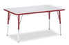 Jonticraft Berries® Rectangle Activity Table - 30" X 48", A-height - Gray/Red/Red