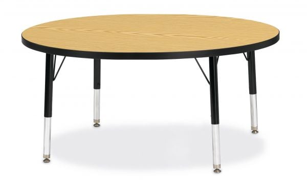 Jonticraft Berries® Round Activity Table - 42" Diameter, E-height - Oak/Black/Black