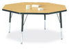 Jonticraft Berries® Octagon Activity Table - 48" X 48", A-height - Gray/Orange/Orange