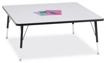 Jonticraft Berries® Square Activity Table - 48" X 48", A-height - Gray/Black/Black