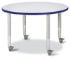 Jonticraft Berries® Round Activity Table - 36" Diameter, Mobile - Gray/Teal/Gray