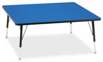 Jonticraft Berries® Square Activity Table - 48" X 48", E-height - Blue/Black/Black