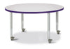 Jonticraft Berries® Round Activity Table - 42" Diameter, T-height - Gray/Purple/Purple