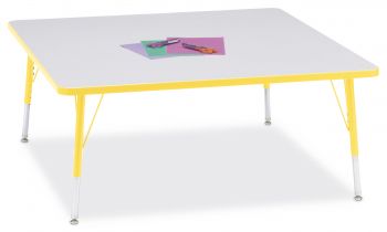 Jonticraft Berries® Square Activity Table - 48" X 48", E-height - Gray/Yellow/Yellow