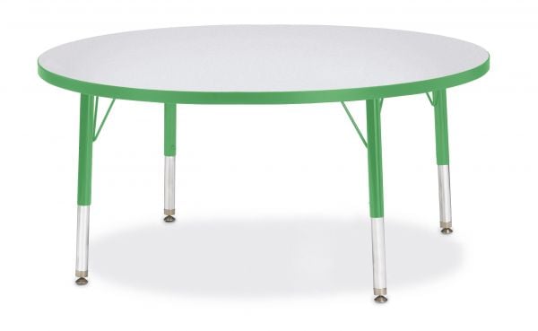 Jonticraft Berries® Round Activity Table - 42" Diameter, T-height - Gray/Green/Green