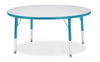 Jonticraft Berries® Round Activity Table - 42" Diameter, A-height - Gray/Teal/Teal