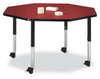 Jonticraft Berries® Round Activity Table - 48" Diameter, T-height - Oak/Black/Black