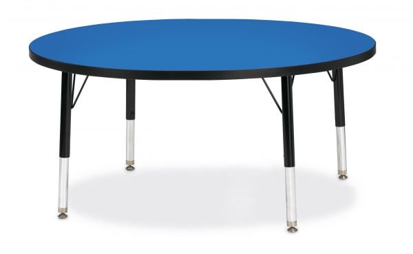 Jonticraft Berries® Round Activity Table - 42" Diameter, T-height - Gray/Blue/Blue