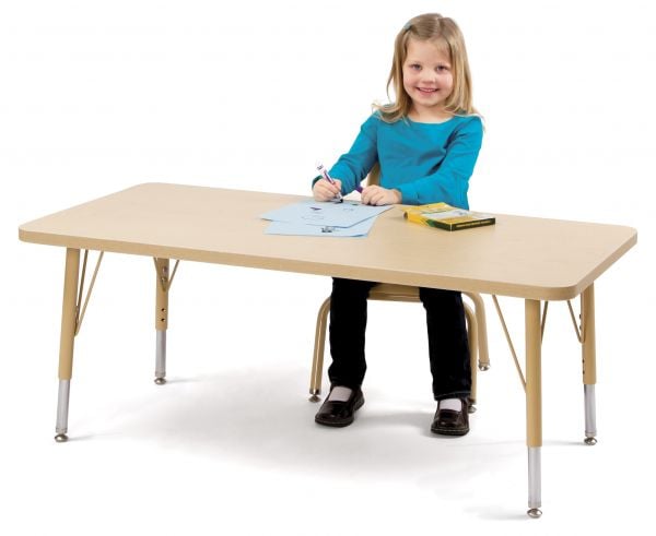 Jonticraft Berries® Rectangle Activity Table - 30" X 72", T-height - Gray/Teal/Gray