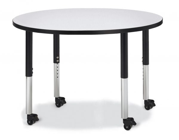 Jonticraft Berries® Round Activity Table - 42" Diameter, T-height - Oak/Black/Black