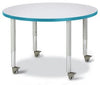 Jonticraft Berries® Round Activity Table - 36" Diameter, Mobile - Gray/Blue/Gray