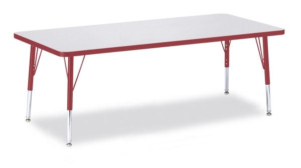 Jonticraft Berries® Rectangle Activity Table - 30" X 72", A-height - Gray/Purple/Gray