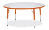 Jonticraft Berries® Round Activity Table - 42" Diameter, A-height - Gray/Orange/Orange