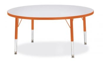 Jonticraft Berries® Round Activity Table - 42" Diameter, A-height - Gray/Orange/Orange