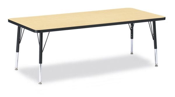 Jonticraft Berries® Rectangle Activity Table - 30" X 60", E-height - Gray/Yellow/Gray