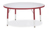 Jonticraft Berries® Round Activity Table - 42" Diameter, T-height - Gray/Red/Red