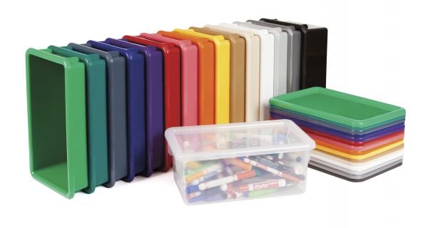 Rainbow AccentsÂ® 30 Cubbie-Tray Mobile Storage - with Trays - Purple