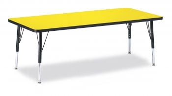 Jonticraft Berries® Rectangle Activity Table - 30" X 72", A-height - Yellow/Black/Black