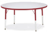 Jonticraft Berries® Round Activity Table - 48" Diameter, T-height - Gray/Red/Red