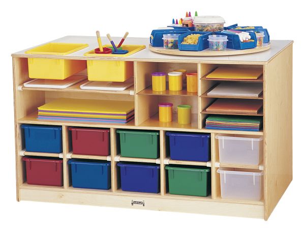 Rainbow AccentsÂ® Toddler 5 Section Coat Locker with Step - without Trays - Yellow