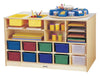 Rainbow AccentsÂ® Toddler 5 Section Coat Locker with Step -  with Trays - Blue