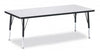 Jonticraft Berries® Rectangle Activity Table - 24" X 48", E-height - Gray/Red/Gray