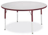 Jonticraft Berries® Round Activity Table - 48" Diameter, E-height - Gray/Red/Red