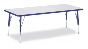 Jonticraft Berries® Rectangle Activity Table - 30" X 60", T-height - Gray/Green/Gray