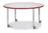 Jonticraft Berries® Round Activity Table - 42" Diameter, Mobile - Maple/Maple/Gray