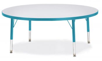 Jonticraft Berries® Round Activity Table - 48" Diameter, E-height - Gray/Blue/Blue