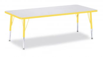 Jonticraft Berries® Rectangle Activity Table - 30" X 60", E-height - Yellow/Black/Black