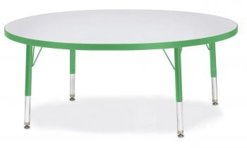 Jonticraft Berries® Round Activity Table - 48" Diameter, E-height - Gray/Green/Green